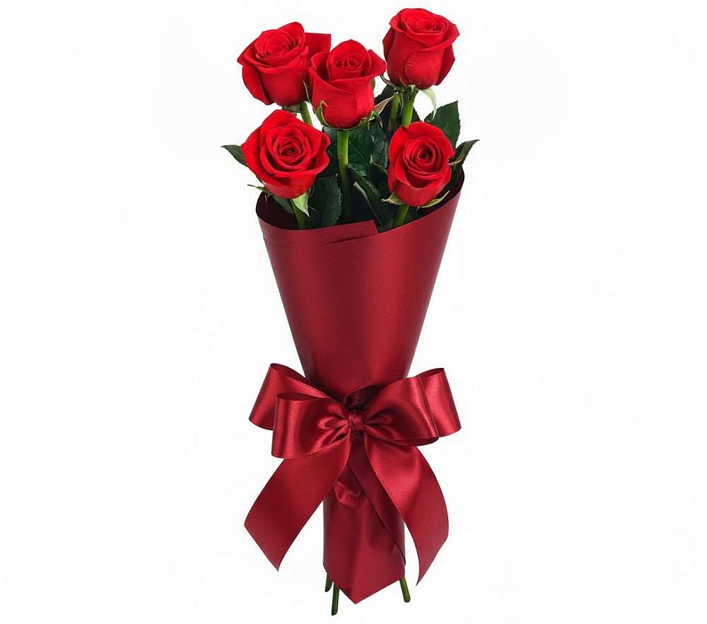 Букет 5 Красных роз Эдлесс Лав в Орлово