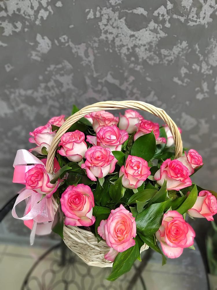 Цветочная композиция из Розы в корзине в Орлово