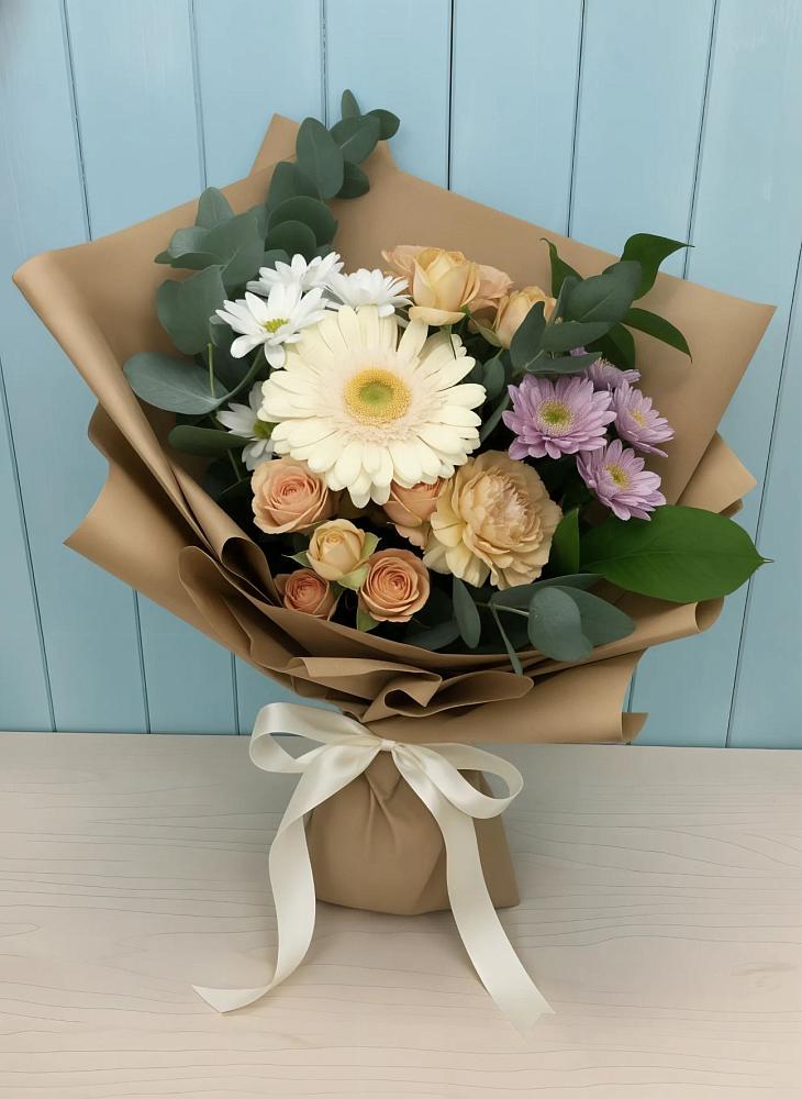 Букет цветов из: Герберы и Хризантемы в Орлово