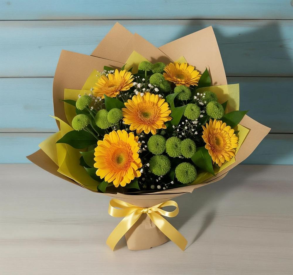 Букет цветов из: Герберы и Хризантемы в Орлово