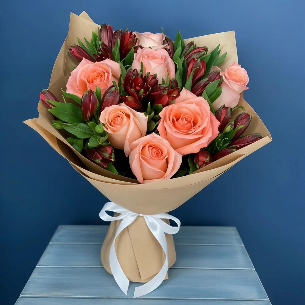 Букет цветов из: Розы и Альстромерии в Орлово