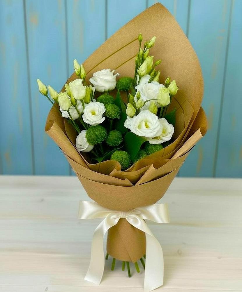 Букет цветов из: Хризантемы и Лизиантусы в Орлово