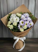 Букет цветов из:  Хризантемы и Розы в Орлово