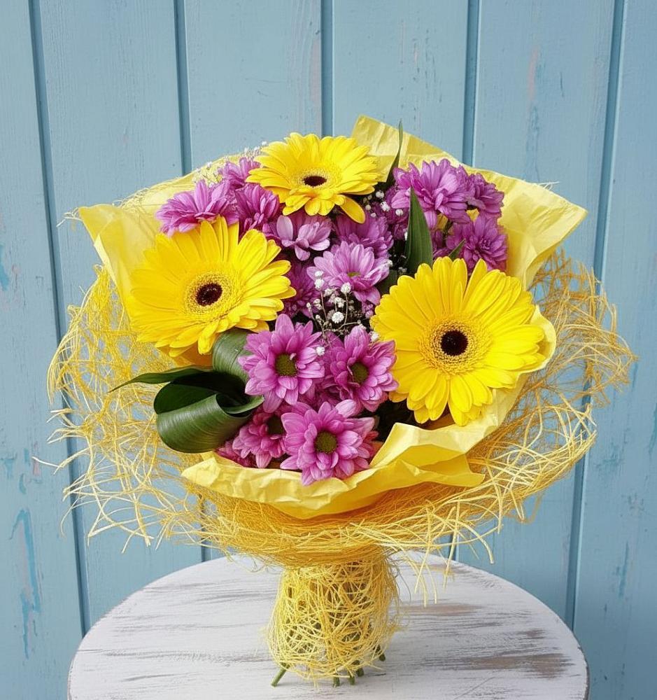 Букет цветов из: Хризантемы и Герберы в Орлово