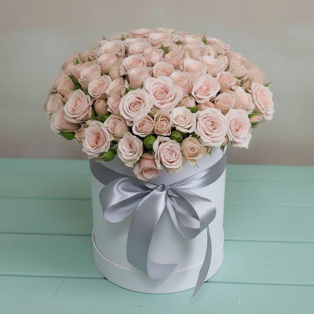 Цветочная композиция из Розы в шляпной коробке в Орлово